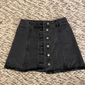 Denim Skirt, Black, Forever 21, Faded Black